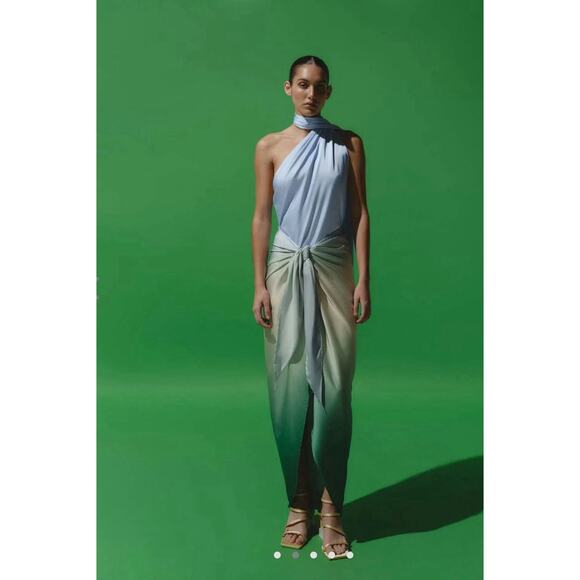 BAOBAB Lora Layered Wrap Maxi Dress Color Algae Small - Picture 2 of 4